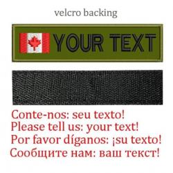 Patch drapeau nom personnalisé uniforme - Canada-Velcro