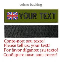 Patch drapeau nom personnalisé uniforme - UK-Velcro