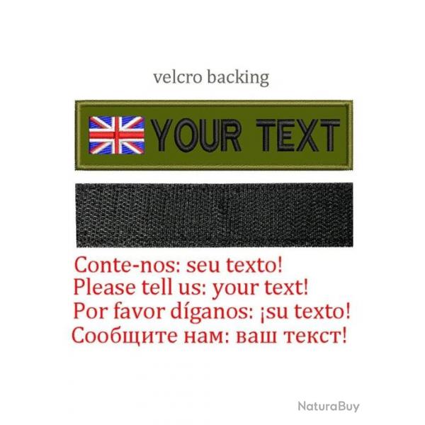 Patch drapeau nom personnalis uniforme - UK-Velcro