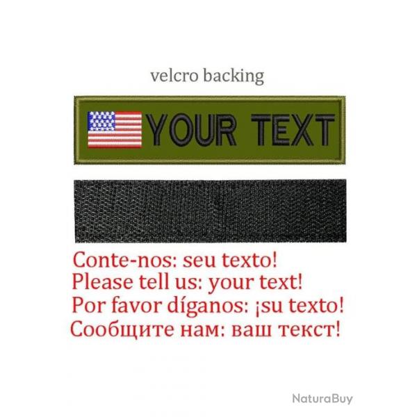 Patch drapeau nom personnalis uniforme - US-Velcro