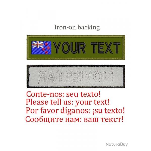 Patch drapeau nom personnalis uniforme - Nouvelle Zlande-Iron on
