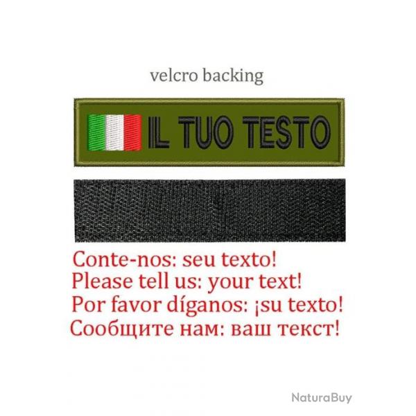 Patch drapeau nom personnalis uniforme - Italie-Velcro