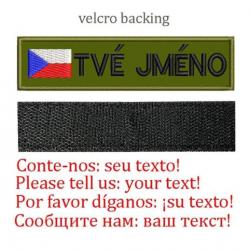 Patch drapeau nom personnalisé uniforme - Czech-Velcro