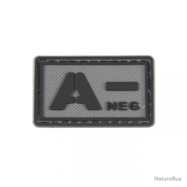 Patch groupe sanguin 3D PVC lumineux - A- ngatif (noir)