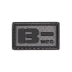 Patch groupe sanguin 3D PVC lumineux - B- négatif (noir)