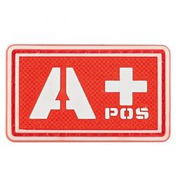 Patch groupe sanguin 3D PVC lumineux - A+ positif (rouge)