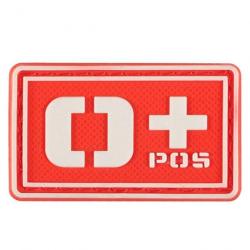 Patch groupe sanguin 3D PVC lumineux - O positif (rouge)