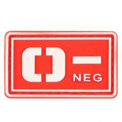 Patch groupe sanguin 3D PVC lumineux - O- négatif (rouge)