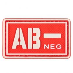 Patch groupe sanguin 3D PVC lumineux - AB- négatif (rouge)