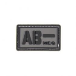 Patch groupe sanguin 3D PVC lumineux - AB- négatif (noir)