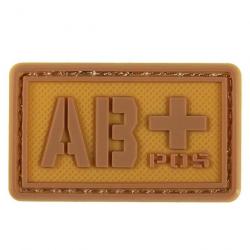 Patch groupe sanguin 3D PVC lumineux - AB+ positif (marron)