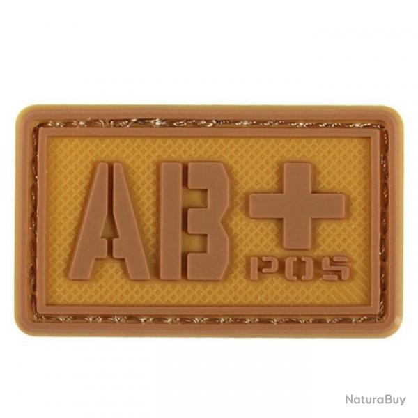 Patch groupe sanguin 3D PVC lumineux - AB+ positif (marron)