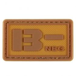 Patch groupe sanguin 3D PVC lumineux - B- négatif (marron)