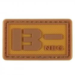 Patch groupe sanguin 3D PVC lumineux - B- négatif (marron)