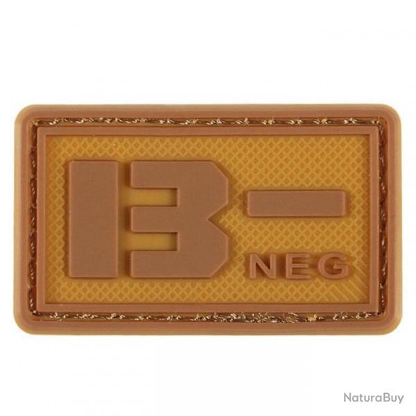 Patch groupe sanguin 3D PVC lumineux - B- ngatif (marron)