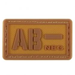 Patch groupe sanguin 3D PVC lumineux - AB- négatif (marron)