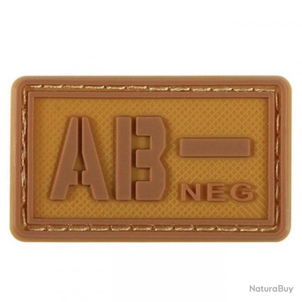 Patch groupe sanguin 3D PVC lumineux - AB- ngatif (marron)