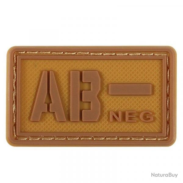 Patch groupe sanguin 3D PVC lumineux - AB- ngatif (marron)