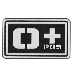 Patch groupe sanguin 3D PVC lumineux - O+ positif (noir) 2