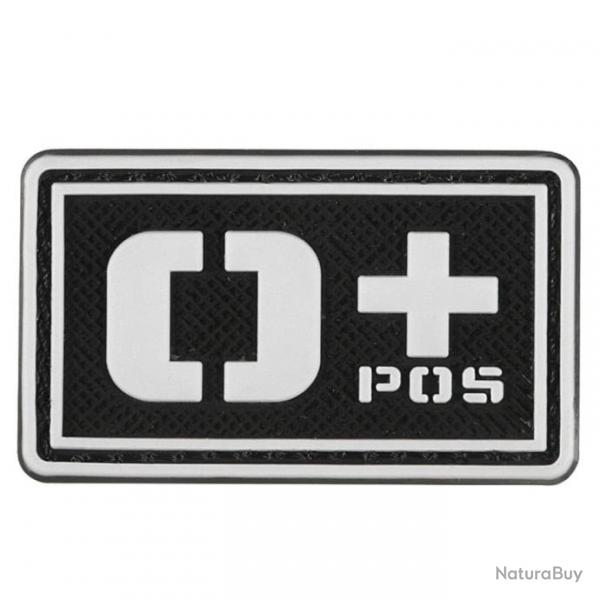 Patch groupe sanguin 3D PVC lumineux - O+ positif (noir) 2