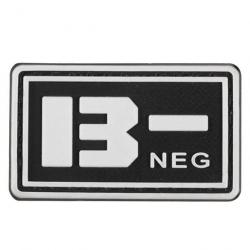 Patch groupe sanguin 3D PVC lumineux - B- négatif (noir) 2