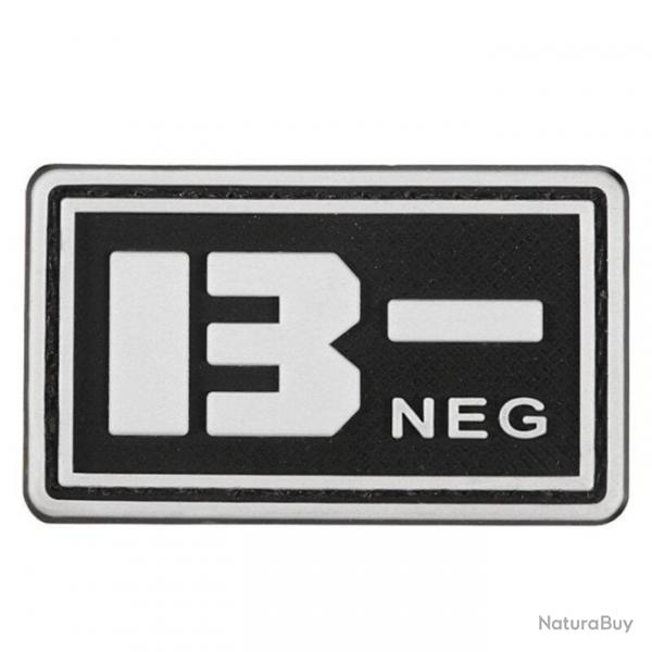 Patch groupe sanguin 3D PVC lumineux - B- ngatif (noir) 2