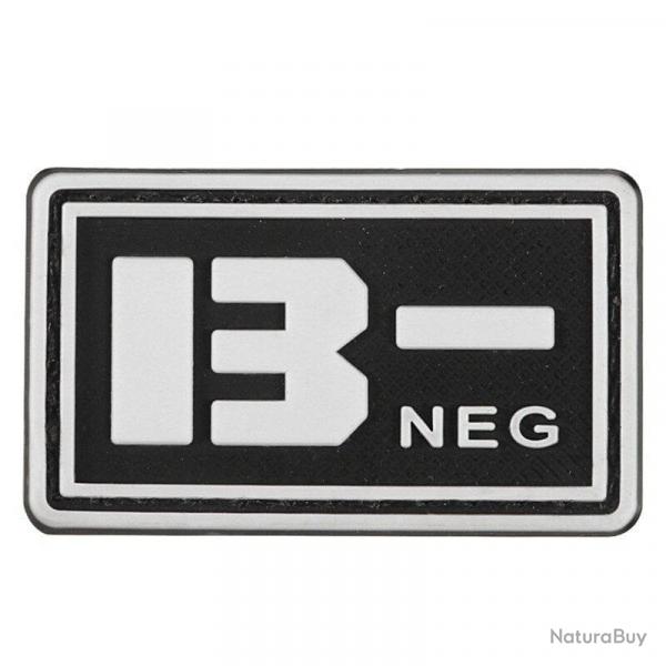 Patch groupe sanguin 3D PVC lumineux - B- ngatif (noir) 2