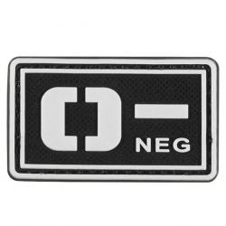 Patch groupe sanguin 3D PVC lumineux - O- négatif (noir) 2