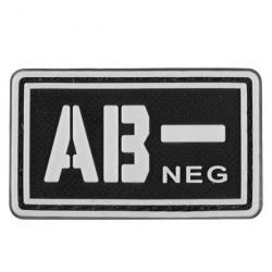 Patch groupe sanguin 3D PVC lumineux - AB- négatif (noir) 2