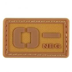 Patch groupe sanguin 3D PVC lumineux - O- négatif (marron)