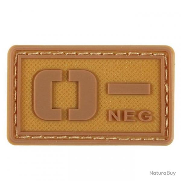 Patch groupe sanguin 3D PVC lumineux - O- ngatif (marron)