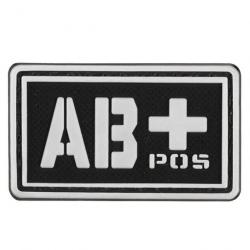 Patch groupe sanguin 3D PVC lumineux - AB+ positif (noir) 2