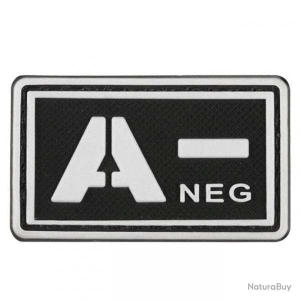 Patch groupe sanguin 3D PVC lumineux - A- ngatif (noir) 2