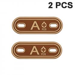 Patch groupe sanguin A B AB O POS +- - A POS Brown