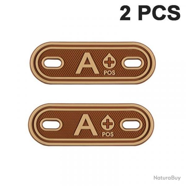 Patch groupe sanguin A B AB O POS +- - A POS Brown