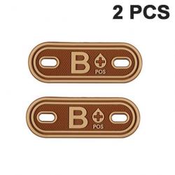 Patch groupe sanguin A B AB O POS +- - B POS Brown