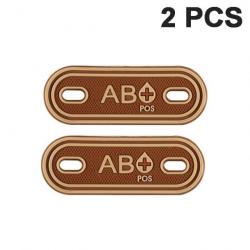 Patch groupe sanguin A B AB O POS +- - AB POS Brown