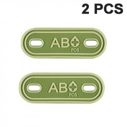 Patch groupe sanguin A B AB O POS +- - AB POS Green