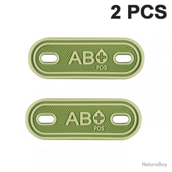 Patch groupe sanguin A B AB O POS +- - AB POS Green