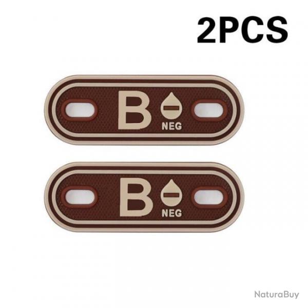 Patch groupe sanguin A B AB O POS +- - B NEG Brown