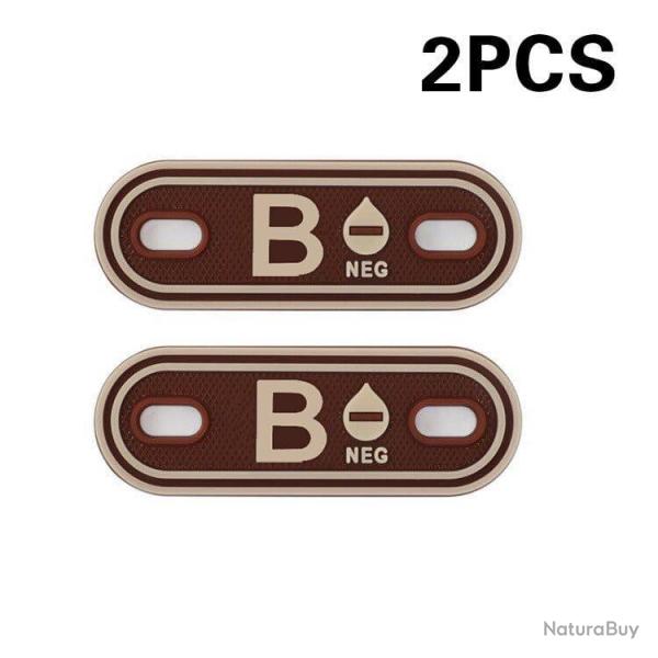 Patch groupe sanguin A B AB O POS +- - B NEG Brown