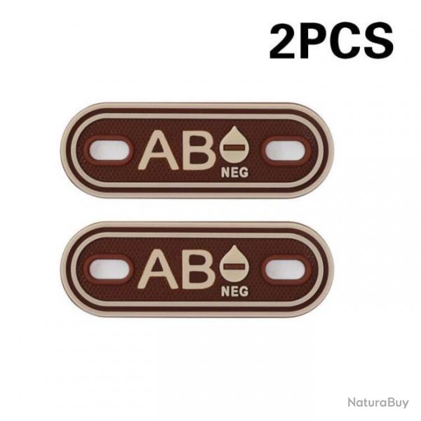 Patch groupe sanguin A B AB O POS +- - AB NEG Brown