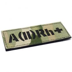 Patch groupe sanguin B AB A O (I) Rh - A  POS 3x7.5cm (Multicam)