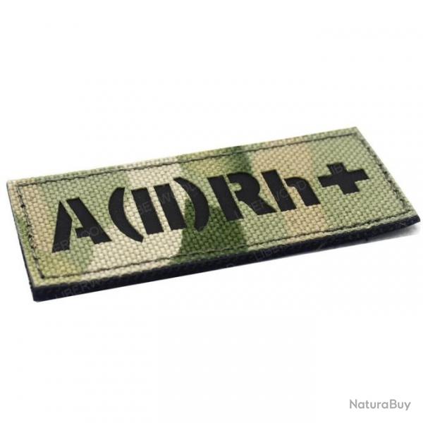 Patch groupe sanguin B AB A O (I) Rh - A  POS 3x7.5cm (Multicam)