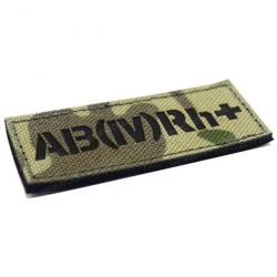 Patch groupe sanguin B AB A O (I) Rh - AB  POS 3x7.5cm (Multicam)