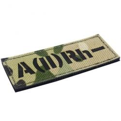 Patch groupe sanguin B AB A O (I) Rh - A- 3x7.5cm (Multicam)