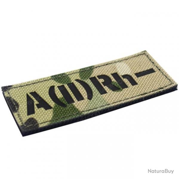 Patch groupe sanguin B AB A O (I) Rh - A- 3x7.5cm (Multicam)