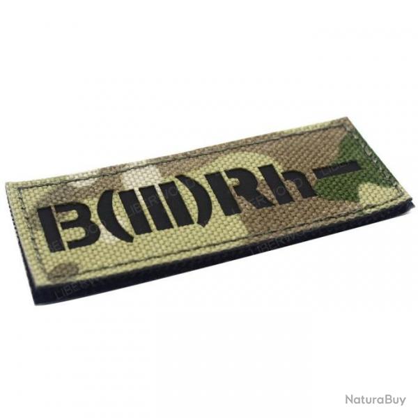 Patch groupe sanguin B AB A O (I) Rh - B- 3x7.5cm (Multicam)