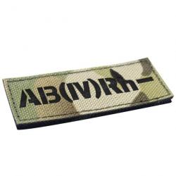 Patch groupe sanguin B AB A O (I) Rh - AB- 3x7.5cm (Multicam)