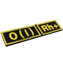 Patch groupe sanguin B AB A O (I) Rh - O  POS 3x12cm (Jaune)